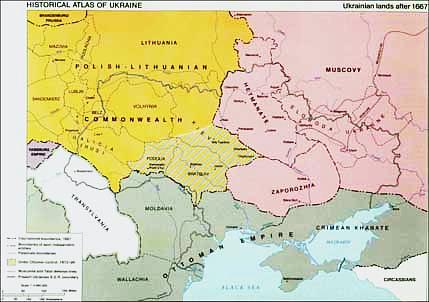 map of ukraine. Map of Ukraine after 1667